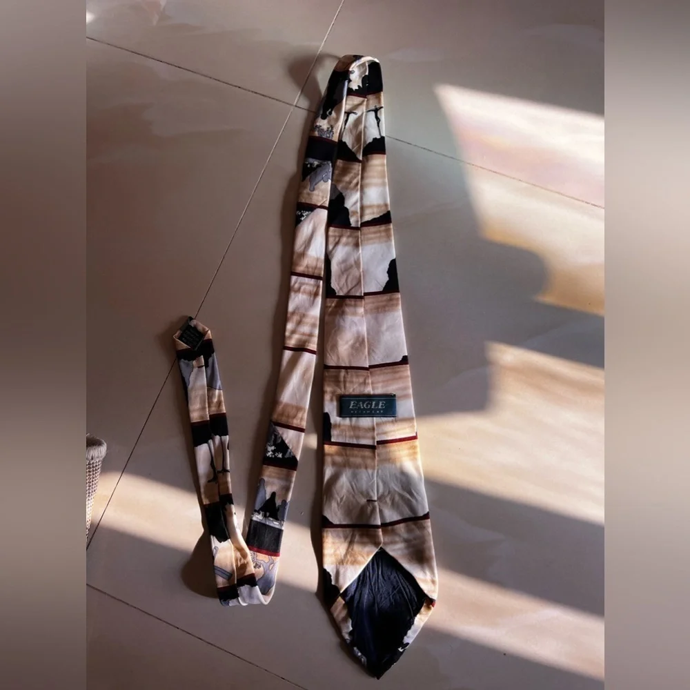 100% Silk Tie Showing the Story of the Crucifixion by Eagles Wings